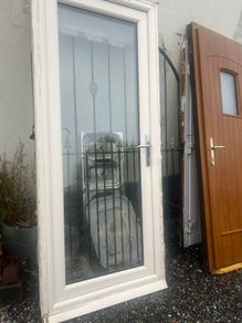 pvc double glazed door and windows cream