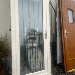 pvc double glazed door and windows cream