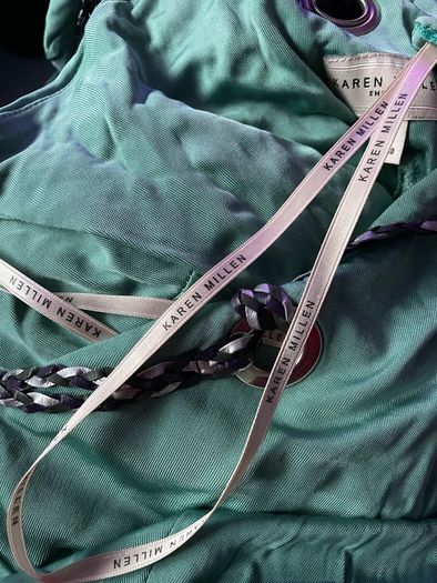 Karen Millen dress midi with straps green summer occasion size S/M