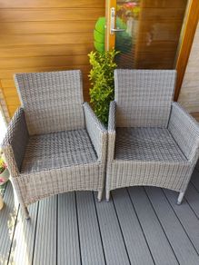 Rattan effect 2 sturdy garden, balcony chairs
