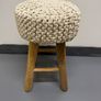 Stool with white knitted seat - 59cm Image 2