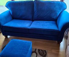 Sofa, 2 armchairs and foot stool