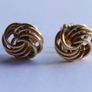 Vintage Solid 9ct Yellow Gold 375 Knot  Stud Earrings,  0,6g Image 9