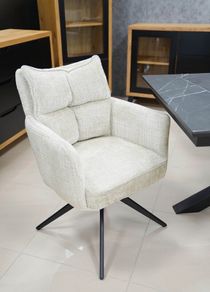 Cremona Swivel Armchair Light Grey Chenille 360