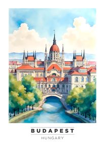 Budapest Wall Art Print, Travel Art Poster