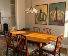 Mid Century Teak Dining Set Extendable Table + 6 Chairs