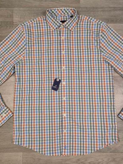 New Johnnie-O Performance Rayon Blend Check Shirt Mens Medium RRP 138 Euro