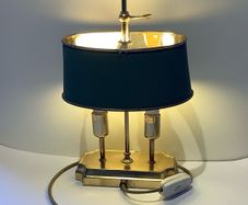 Vintage French Bouillotte Table Lamp Brass