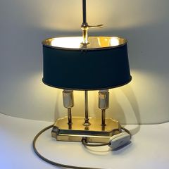 Vintage French Bouillotte Table Lamp Brass