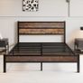 King Size Bed Frame with Wooden Headboard Bed Frames King Size Under Bed Storage Image 6