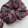 AVON Scrunchie with tail, black in red flowers,  NEW Image 3