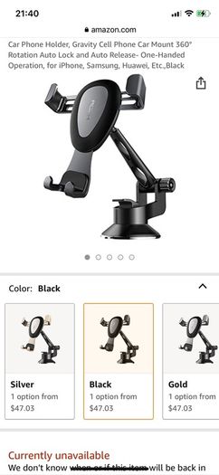 Gravity - Car phone holder. For sale until the 28th September