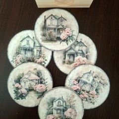 Set of 6 Wooden Coasters in a Box