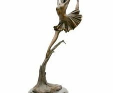 Performing Lady (51cm) - Bronze, Marble (Signed)