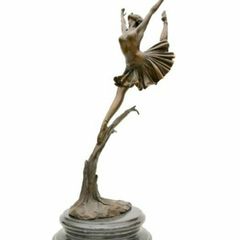 Performing Lady (51cm) - Bronze, Marble (Signed)
