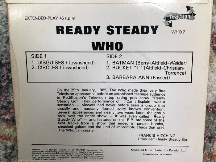 The Who - Ready Steady Who EP (1983 reissue)