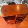 Mahogany Drinks Cabinet with Wine Rack & Glass Holder Image 4