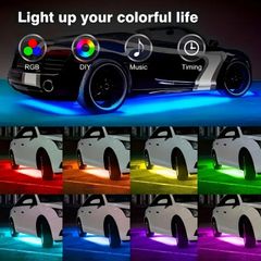 RGB LED Underglow Car Light Strips, Sound-Activated