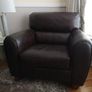 3 seater leather sofa and armchair. Image 5