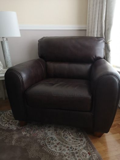 3 seater leather sofa and armchair.