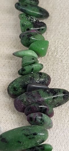 Ruby Zoisite Necklace (Size - 20) in Rhodium Pure Yellow Brass 300.00 ct.