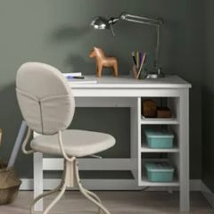 White desk with shelves