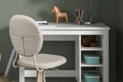 White desk with shelves