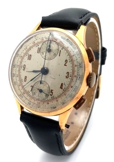 Reduced to go Today!!!18 Carats Gold Swiss Movement Chronograph Gents Watch