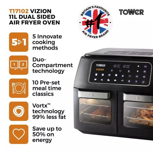 11 Litre  Dual AirFryer Air Fryer