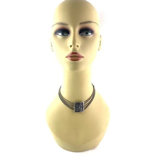 Antique Biedermeier 800 Silver Choker Necklace