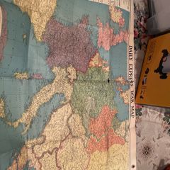 Daily Express WAR MAP OF EUROPE. Daily Express Publications. fold out colour map. wear to edges and  Daily Express WAR MAP OF EUROPE. Daily Express Publications. fold out colour map. wear to edges and torn on folds.