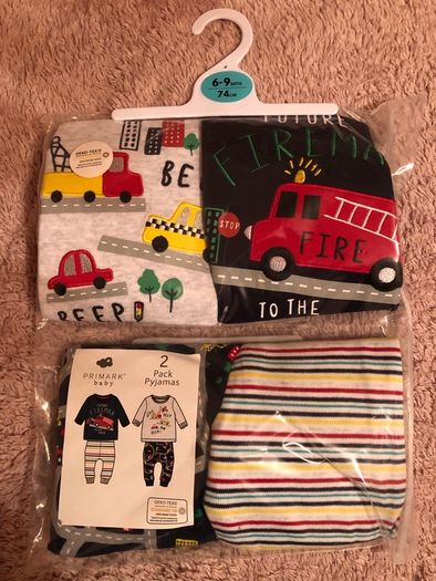 Brand new baby boys pyjamas, x2,  6-9 months