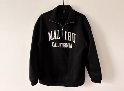 Shein Black Malibu quarter zip sweater Size 38