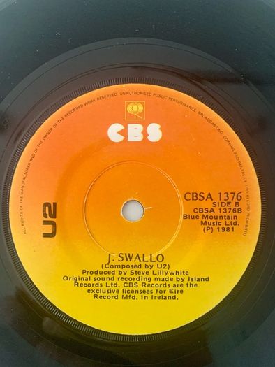 U2  - Fire - Irish CBS Sunburst Label 7" Original Vinyl 1981