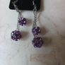 Pulse Purple Long Stone Costume  Earrings.   B.N.W.T. Image 2