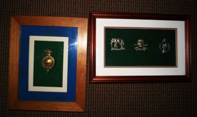 Framed Military Cap Badges