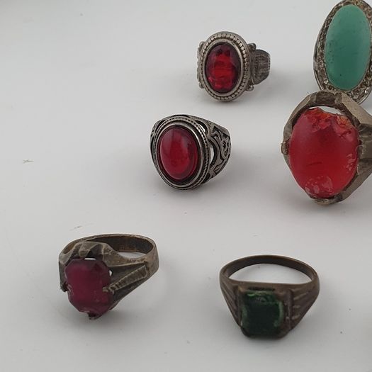 Heritage Antique Brass Jewellery Collection of 15 Mixed Rings