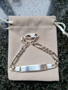 Sterling silver figaro bracelet.