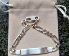 Sterling silver figaro bracelet.