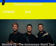 Westlife Ticket - Wednesday 23rd September