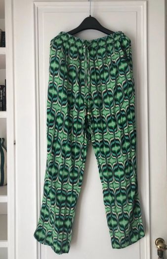 Fab Zara Bloggers Insta Famous Green Printed Co Ord Set Shirt and Wide Leg Trousers