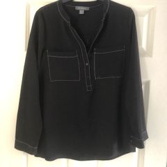 Black casual work blouse