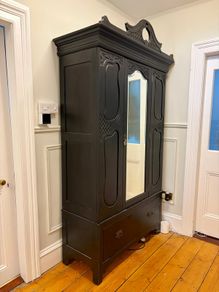 Victorian antique wardrobe with mirrored door