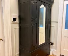 Victorian antique wardrobe with mirrored door