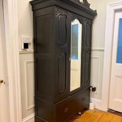 Victorian antique wardrobe with mirrored door