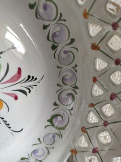Vintage Hand-Painted Ceramic Fruit Bowl Made in Portugal