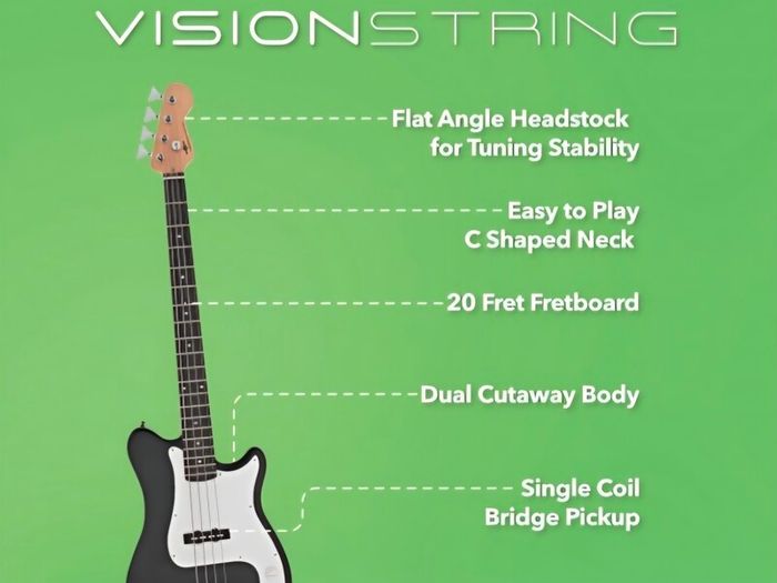 Visionstring Bass Guitar Pack, Black