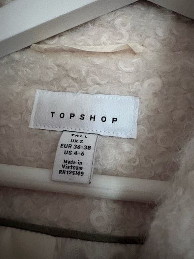 New Topshop tall oversized boucle wool mix double breasted coat