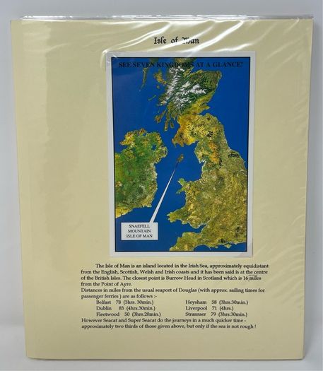 24 Beautifully written up Isle of Man display pages with lots of postcards and stamps. Maps, IOM TT and Manx cat noted