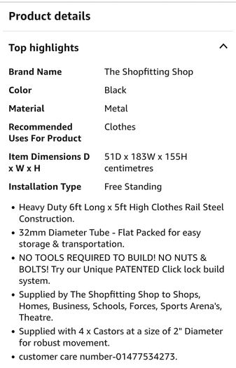 Heavy duty clothes rail